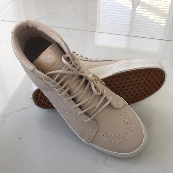 VANS SK8-HI REISSUE DX LEATHER WHISPER PINK SHOES - Picture 15 of 16